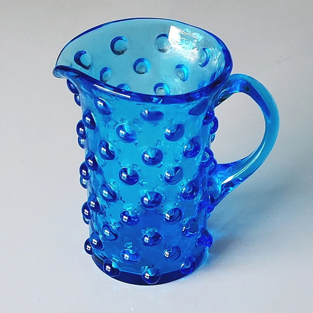 Vntg Blue Hobnail 5oz Pitcher - Picture 2 of 13